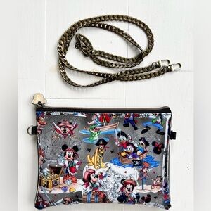 Pirate Mickey Mouse & Friends Clear front crossbody bag with bronze chain